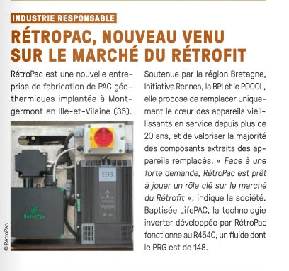Article sur RétroPAC rédigé et paru dans le génie climatique